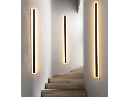 Černé LED moderní nástěnné svítidlo strip P 100cm/8cm