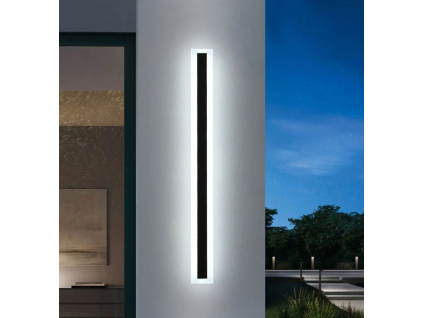 Černé LED moderní nástěnné svítidlo strip 19W 60cm/9cm IP65 4500K