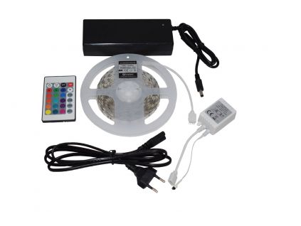 LED páska 14,4W/m bez krytí RGB kompletní sada 230V (Délka 3m)