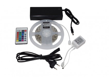 LED páska 14,4W/m bez krytí RGB kompletní sada 3m 230V