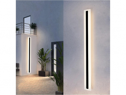 Černé LED moderní nástěnné svítidlo strip 60W P 200cm/8cm IP65 CCT