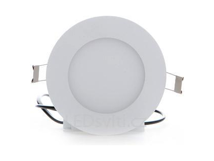 Bílý kruhový vestavný LED panel 120mm 6W denní bílá