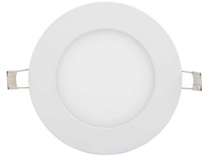 Bílý kruhový vestavný LED panel 120mm 6W denní bílá