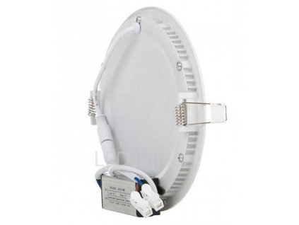 Bílý kruhový vestavný LED panel 225mm 18W teplá bílá