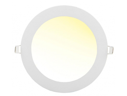 Bílý kruhový vestavný LED panel 225mm 18W teplá bílá