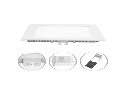 Bílý vestavný LED panel 175x175mm 12W teplá bílá