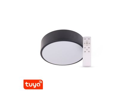 SMART Tuya LED svítidlo RENDO kulaté černé (Barva světla CCT Smart, Stmívatelnost Stmívatelný, Výkon 24W)