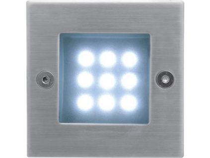 Vestavné venkovní LED osvětlení do zdi 0,5W 70x70mm Index studená bílá