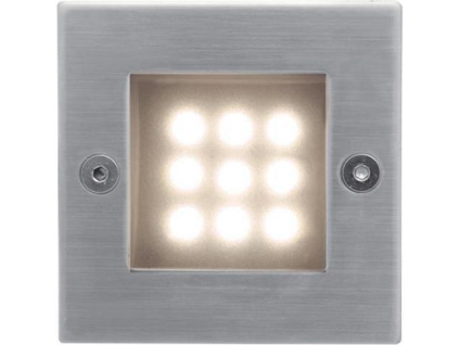 Vestavné venkovní LED osvětlení do zdi 0,5W 70x70mm Index teplá bílá