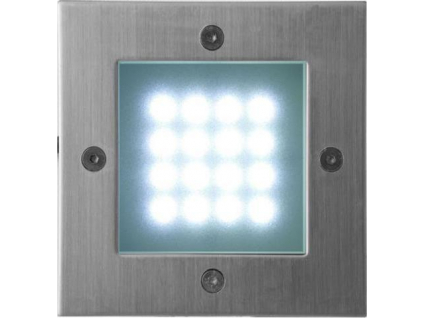 Vestavné venkovní LED osvětlení do zdi 1W 105x105mm Index studená bílá