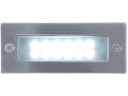 Vestavné venkovní LED osvětlení do zdi 1W 45x110mm Index studená bílá