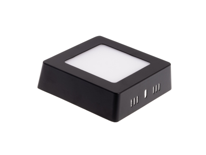 BPS6 LED panel přisazený čtverec černá (Barva světla Studená bílá, Výkon 6W)