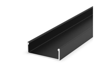 LED profil P13-1 černý široký přisazený (Délka 1m, Typ Profil bez krytu)