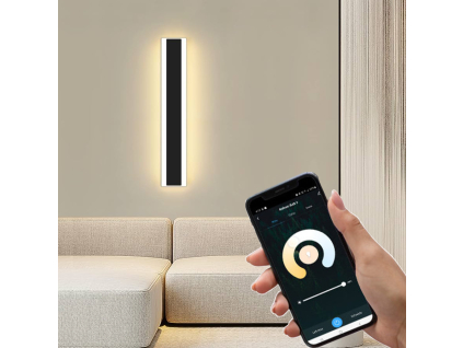 SMART Černé LED moderní nástěnné svítidlo strip 19W P 60cm/8cm IP20 CCT