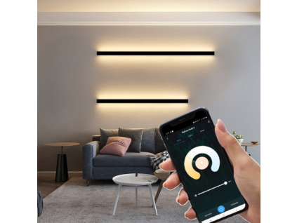 SMART Černé LED moderní nástěnné svítidlo strip 45W Z 150cm/8cm IP20 CCT