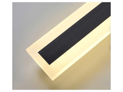 Černé LED moderní nástěnné svítidlo strip P 60cm/8cm s čidlem (Barva světla Teplá bílá, Stmívatelnost Nestmívatelný, Výkon 19W)
