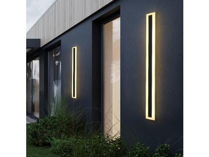 Černé LED moderní nástěnné svítidlo strip P 60cm/8cm s čidlem