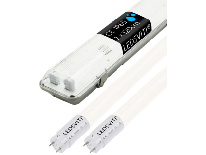 LED prachotěsné těleso 2x120cm se zářivkami studená bílá