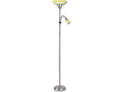 Oranžová LED stojací lampa 15W denní bílá s patinou