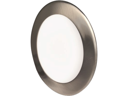 Matný chrom vestavný LED panel 120mm 6W denní bílá