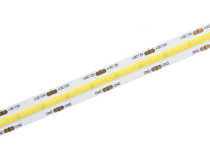LED pásek COB Studená bílá záruka 3 roky (Napětí 12V DC, Stupeň krytí IP20 - vnitřní, Výkon 12W/m)