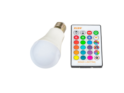 LED žárovka RGBW E27 360° RGB (Barva světla RGB, Barva těla Teplá bílá, Zdroj 5W)