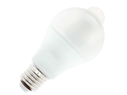 175934 1 rll 317 led zarovka s pir cidlem a60 e27 8w tepla bila