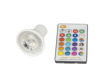 LED žárovka RGBW GU10 60° RGB (Barva světla RGB, Barva těla Teplá bílá, Zdroj 5W)