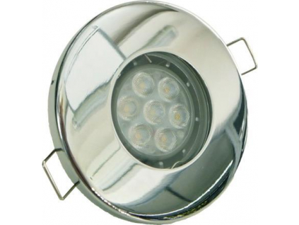 Chrom vestavné podhledové LED svítidlo 7W teplá bílá IP44 230V