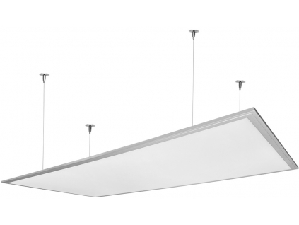 Stmívatelný stříbrný závěsný LED panel 600x1200mm 72W teplá bílá