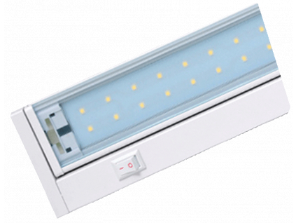 Bílé výklopné LED svítidlo pod kuchyňskou linku GANYS 36cm 5,5W