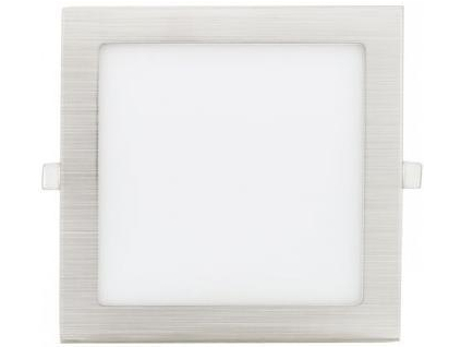 Matný chrom vestavný LED panel 90x90mm 3W teplá bílá