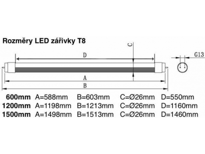 Stmívatelná LED zářivka 150cm 24W mléčný kryt denní bílá