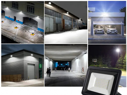 Černý LED reflektor 12V AC/DC 20W denní bílá