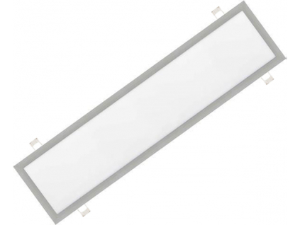 Stmívatelný stříbrný vestavný LED panel 300x1200mm 48W denní bílá