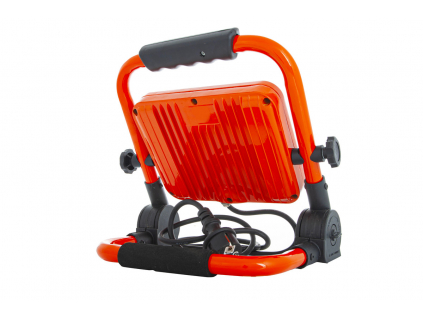Oranžový LED reflektor se stojanem 50W denní bílá