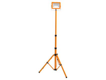 Oranžový LED reflektor s teleskopickým stojanem 30W denní bílá