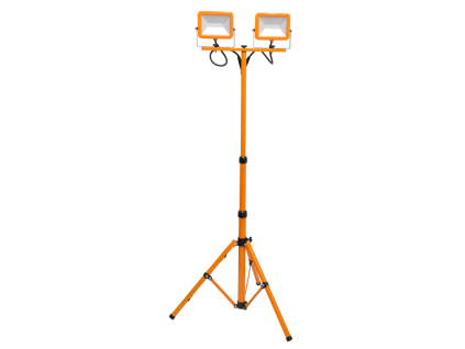 Oranžový LED reflektor s teleskopickým stojanem 2 x 30W denní bílá