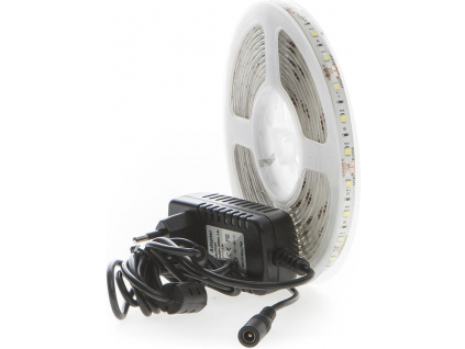 LED páska 4,8W/m bez krytí bílá kompletní sada 5m 230V