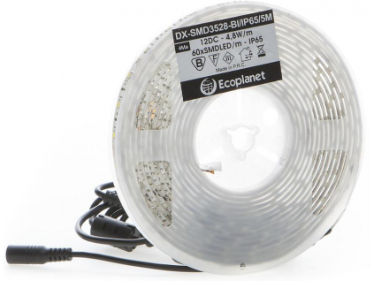 LED páska 4,8W/m bez krytí bílá kompletní sada 5m 230V