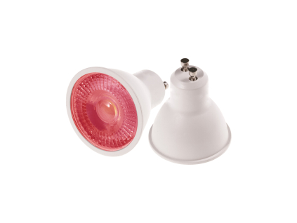 Barevná LED žárovka GU10 3W60D Červená