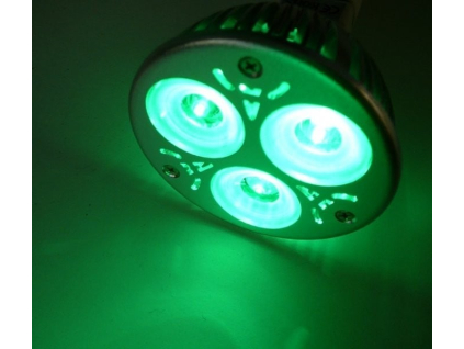 Barevná LED žárovka E27, Zelená 3,6W