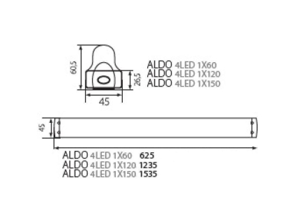 LED zářivkové svítidlo 150cm ALDO 4LED 1X150 (bez trubic)