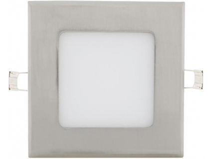 Stmívatelný stříbrný vestavný LED panel 120x120 mm 6W studená bílá