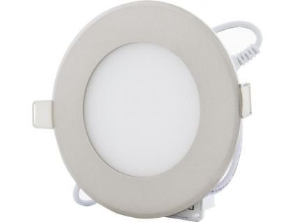chromový kruhový vestavný LED panel 120mm (Barva světla Denní bílá, Stmívatelnost Stmívatelný, Výkon 6W)