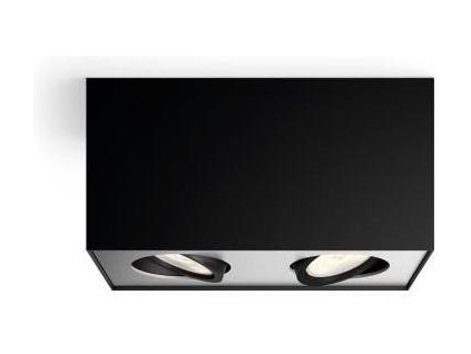Philips LED bodove přisazené svítidlo 2x4,5W černé Box teplá bílá 50492/30/P0