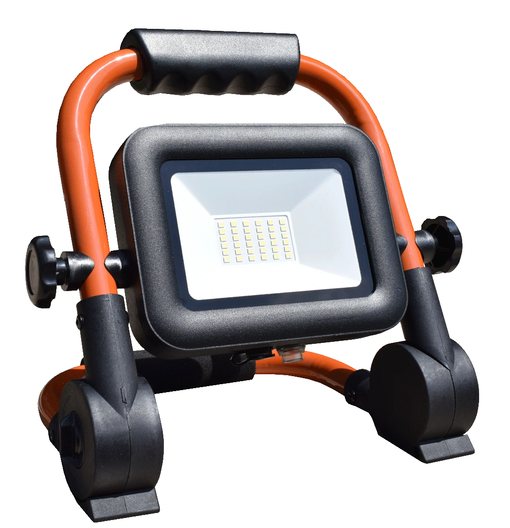 Oranžový LED reflektor se stojanem 100W denní bílá