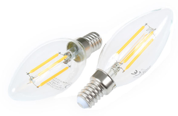 LED žárovka E14 DIMF4W C35 Filament teplá bílá