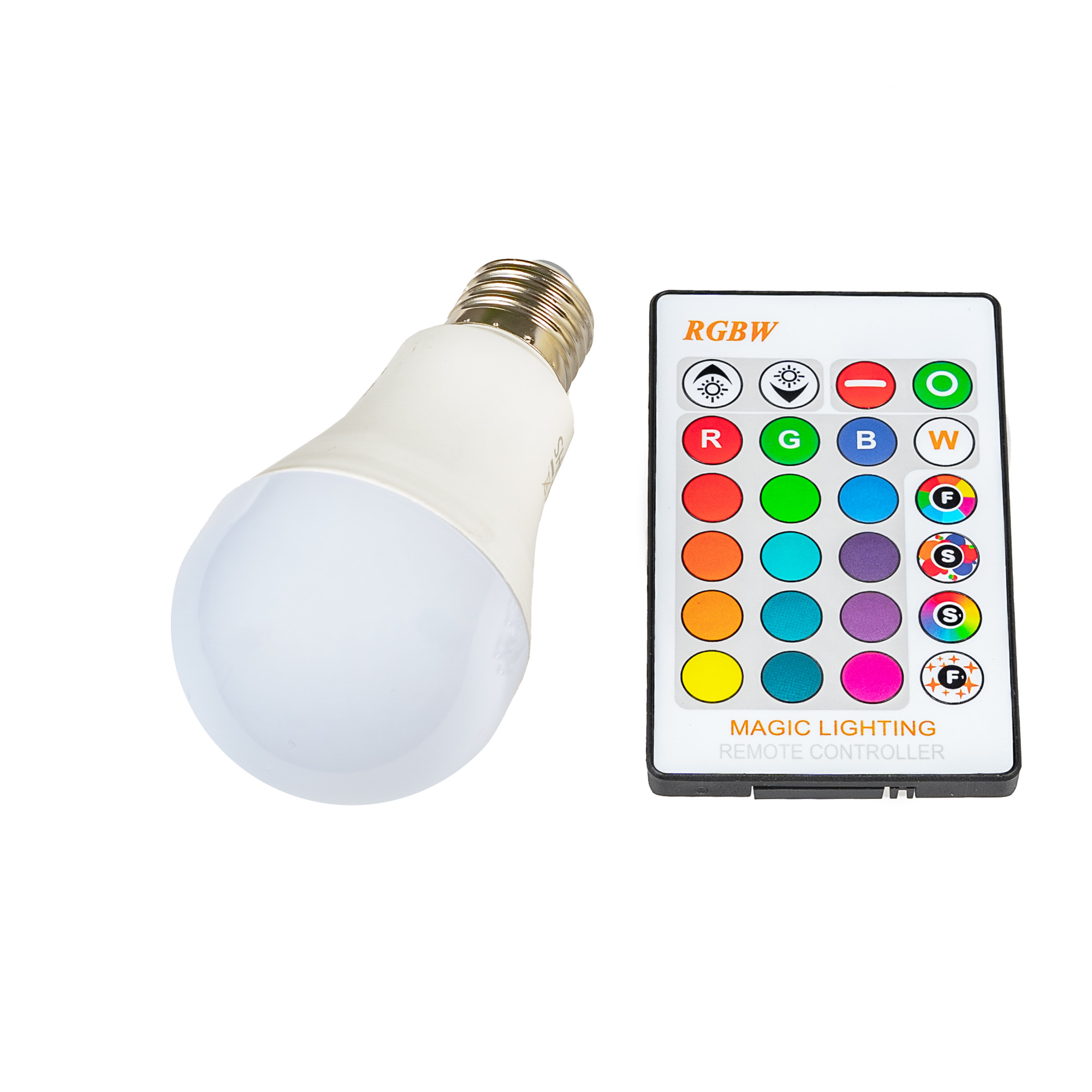 LED žárovka RGBW E27 360° RGB