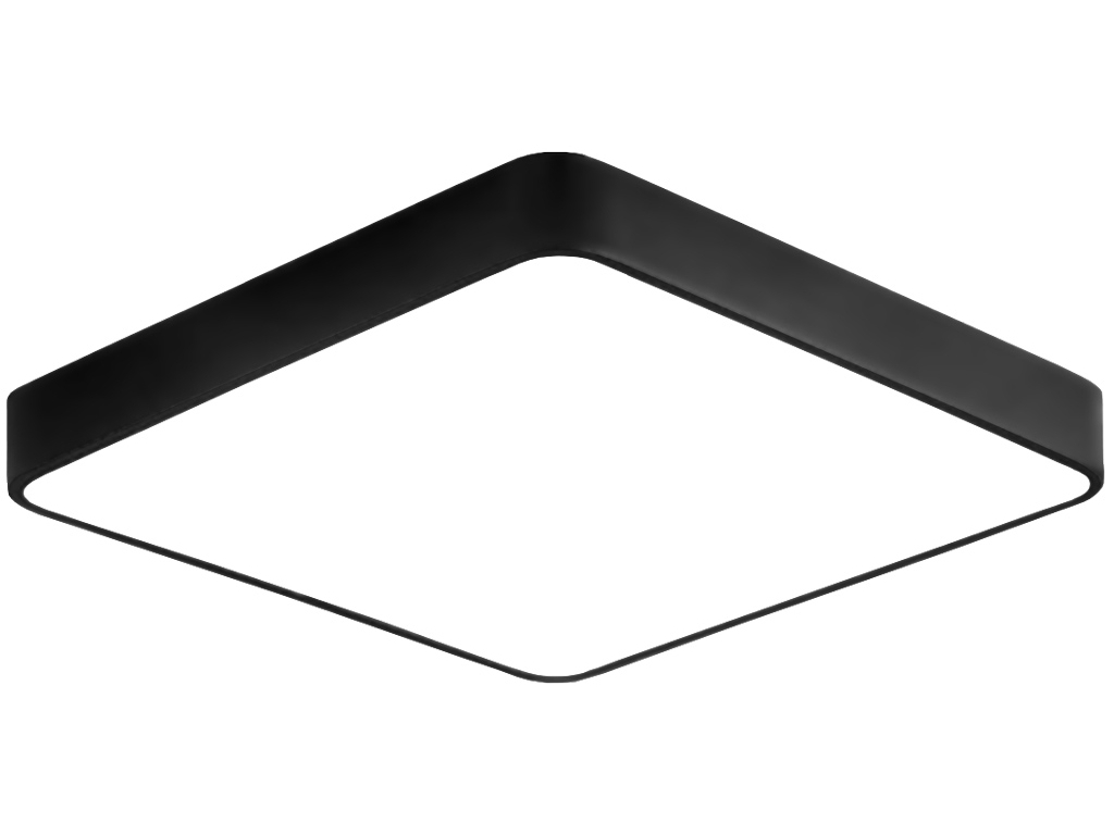 Černý designový LED panel hranatý 48W 600x600mmW Teplá bílá